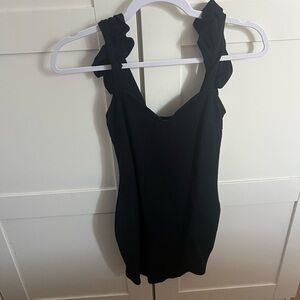 Kimchi Blue Black Ruffle Strap Dress